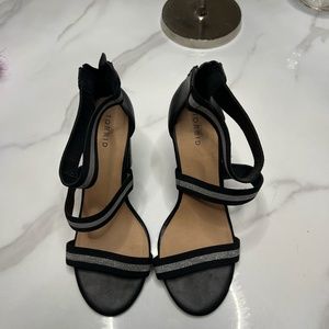 Black & Silver Strappy Heels Size 12